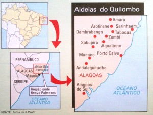 Where was located Quilombo dos Palmares